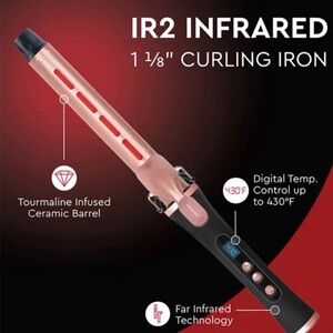 Infrared 1 1/8" Curling Iron in Rose Gold and Black